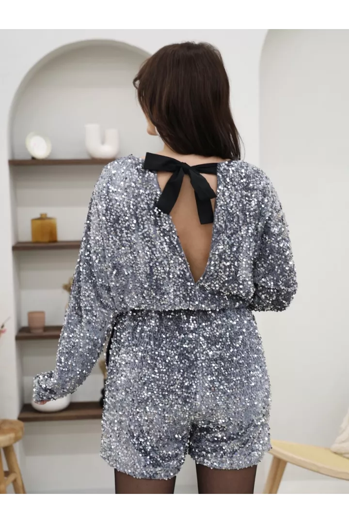 Combishort Octavia Argent&nbsp;| Juste Elles