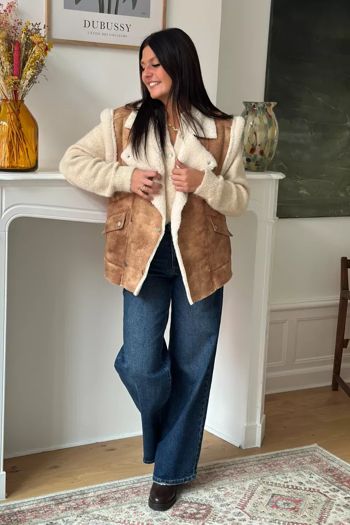 Gilet sans manche Linda Beige