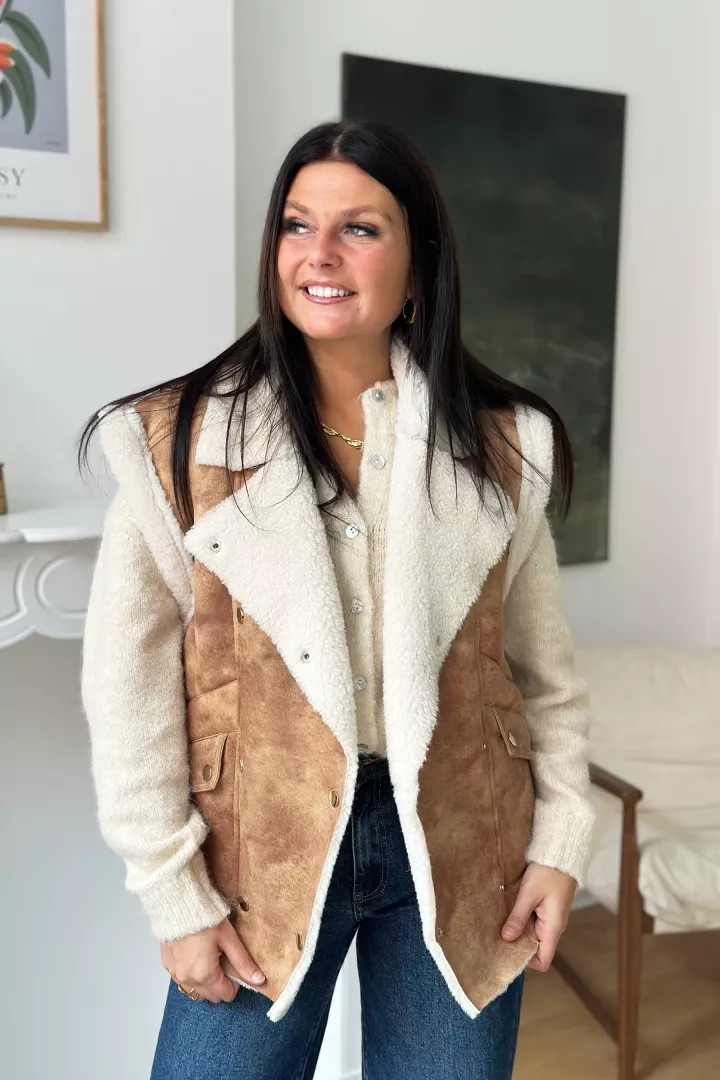 Gilet sans manche Linda Beige
