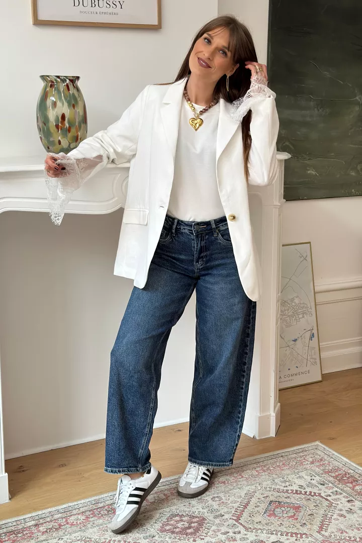 Blazer dentelle Cleo  Blanc