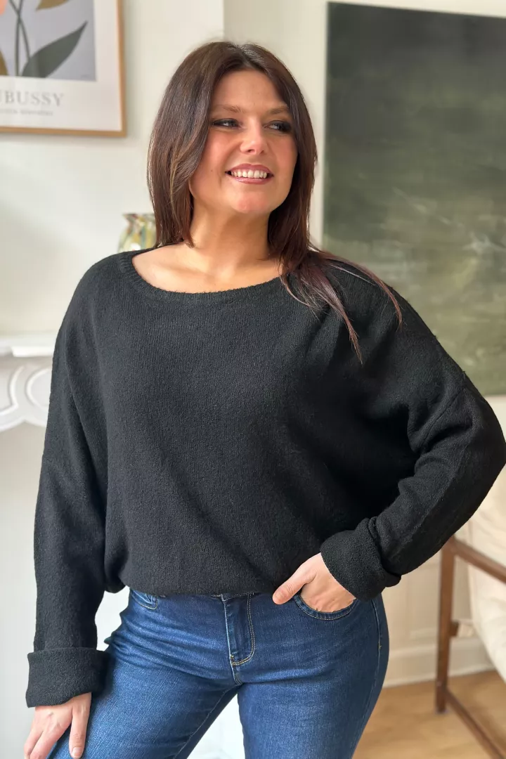 Pull Millie noir  | Juste Elles