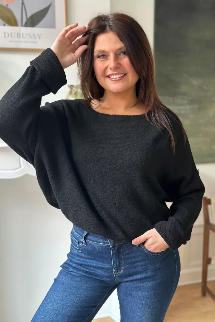 Pull Millie noir  | Juste Elles