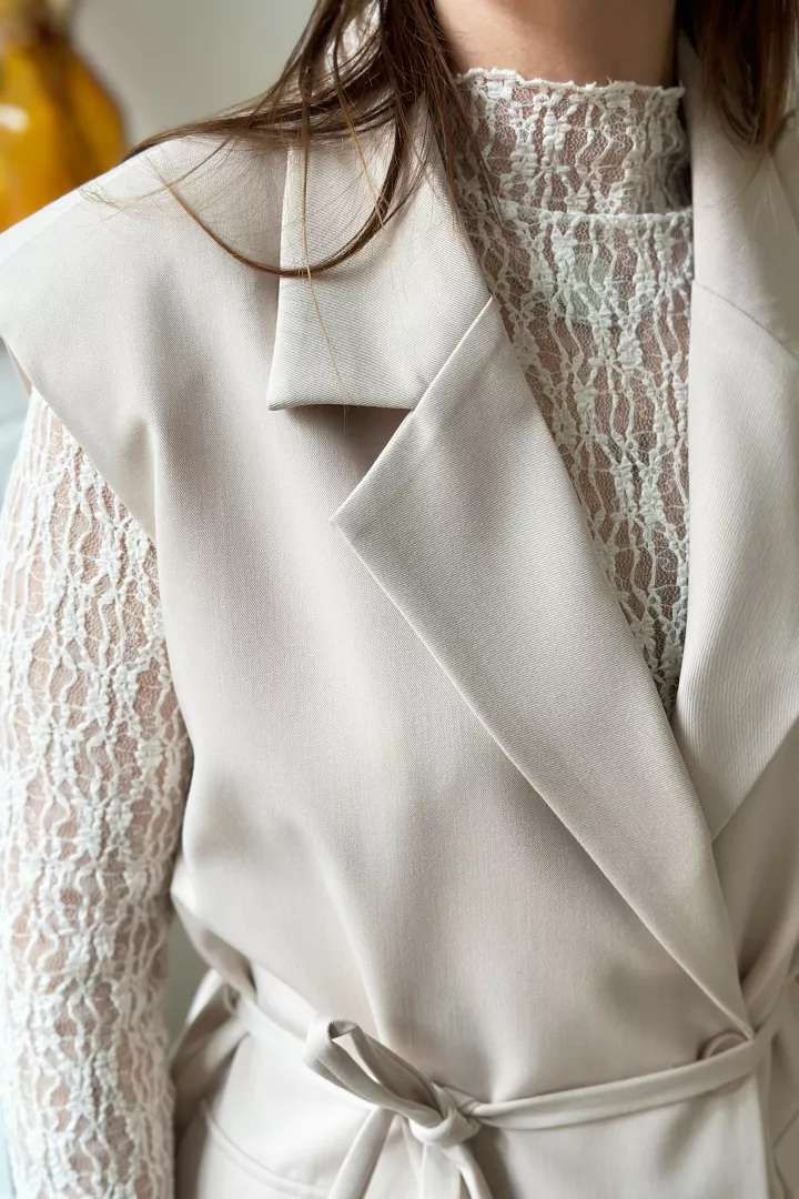 Blazer sans manches Mya Beige
