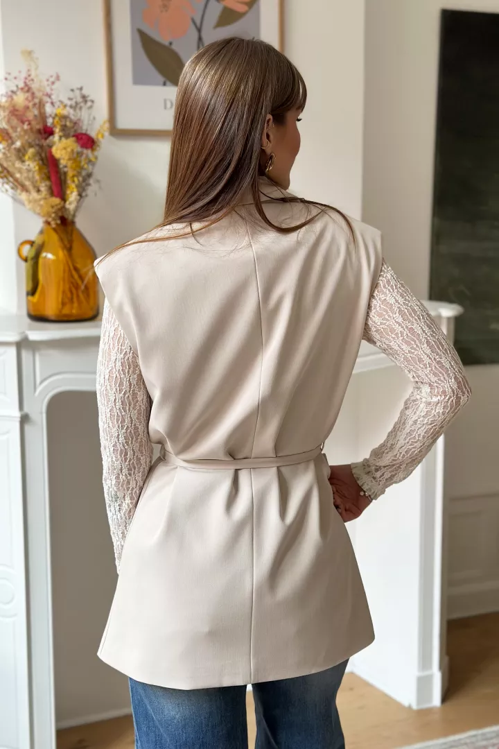Blazer sans manches Mya Beige