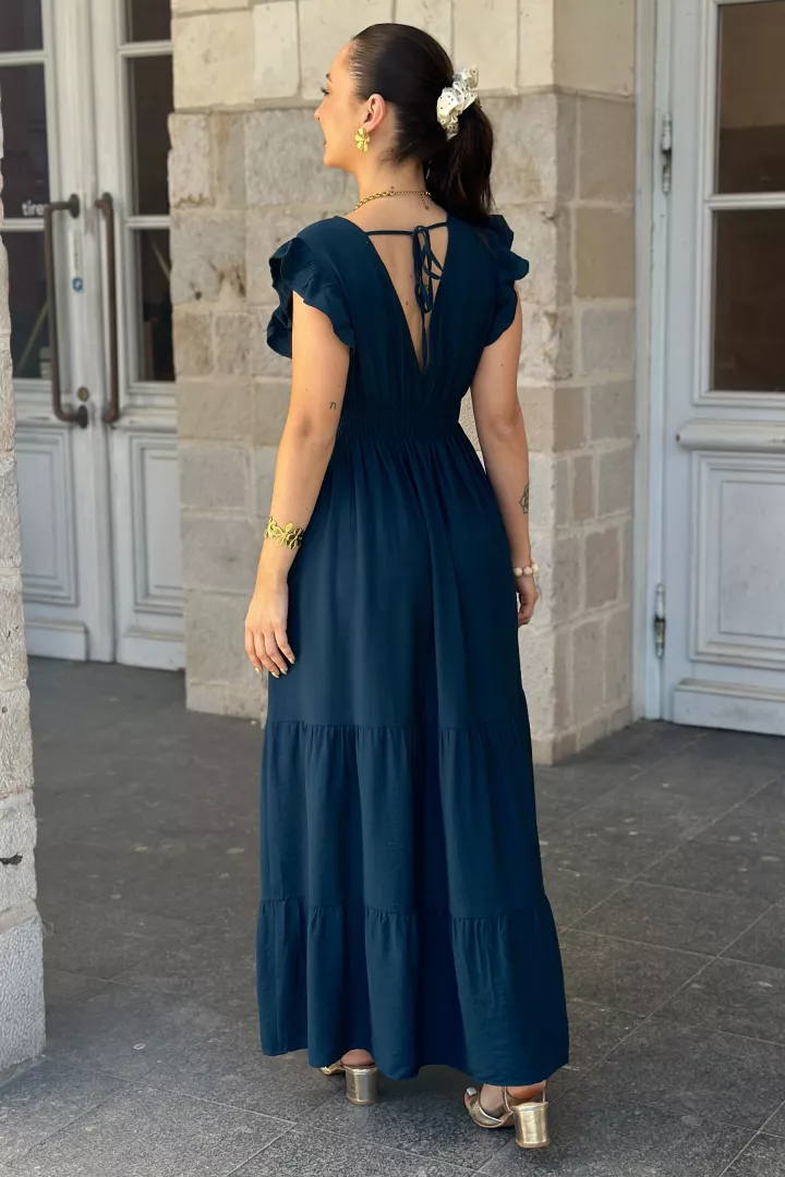 Robe longue Zao Bleu canard