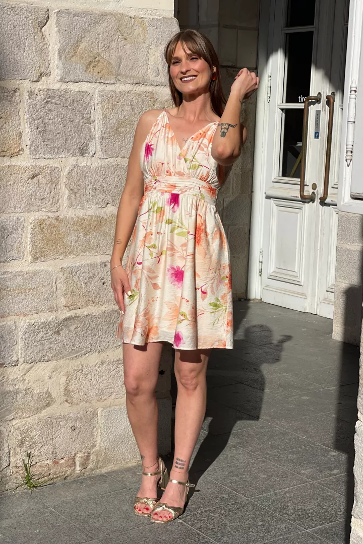 Robe courte Thea Beige