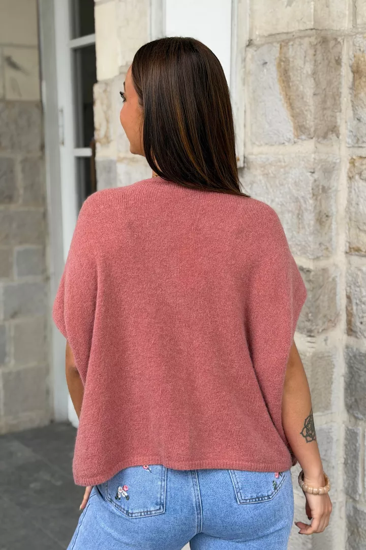 Gilet Flora Vieux rose