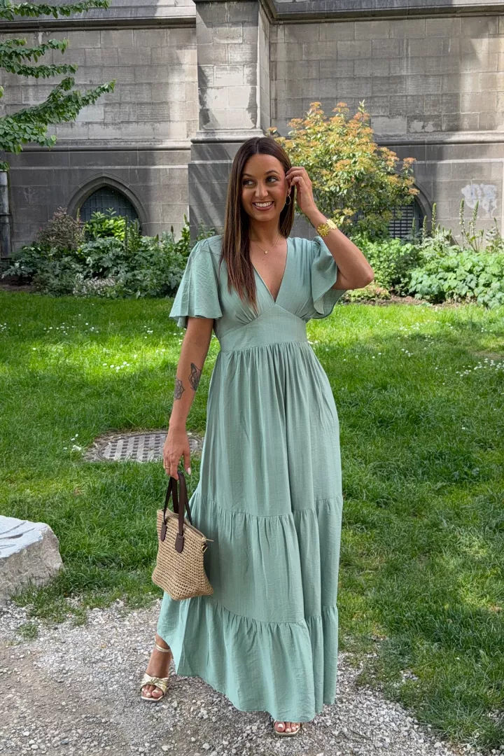 Robe longue Arielle Vert menthe