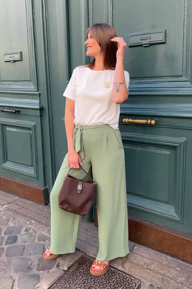 Pantalon Ludovica Kaki clair