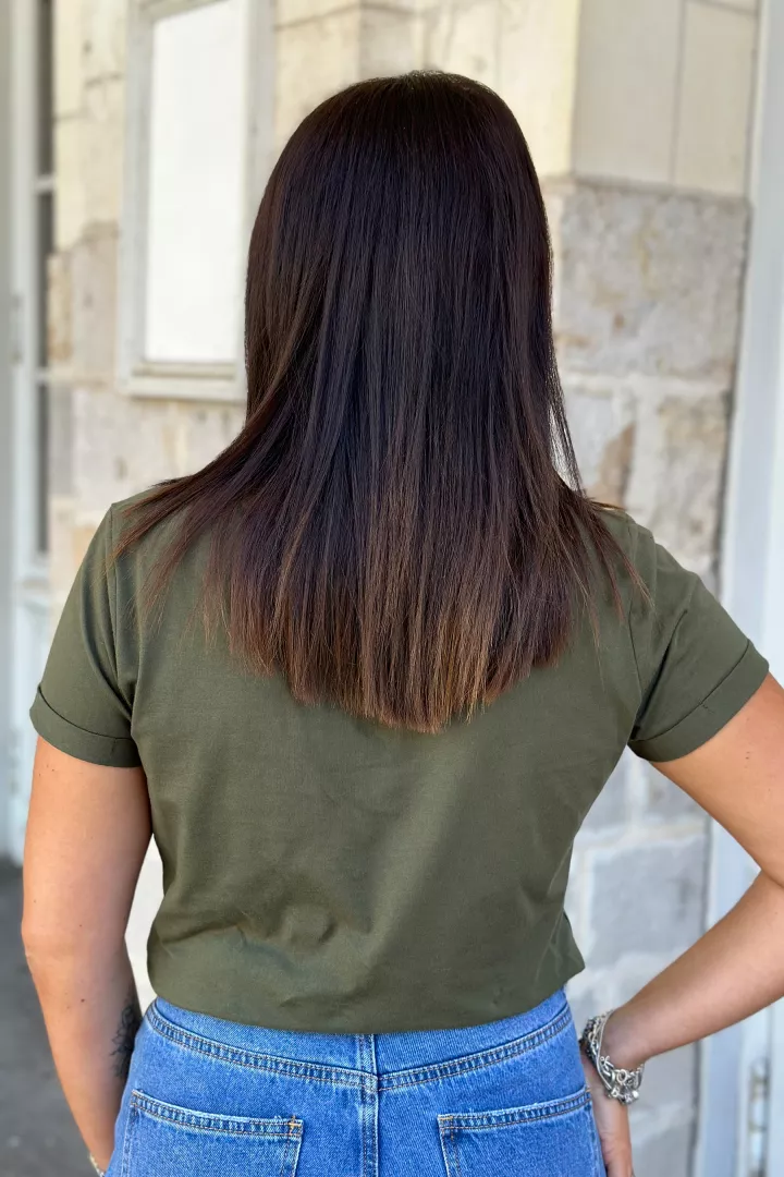 Tshirt A&iuml;da Kaki&nbsp;| Juste Elles