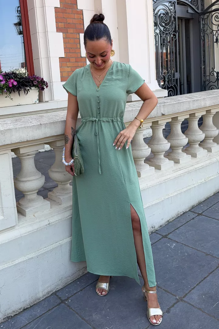 Robe longue Romy Kaki clair