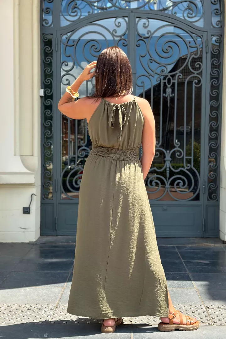 Robe longue Olympe Kaki