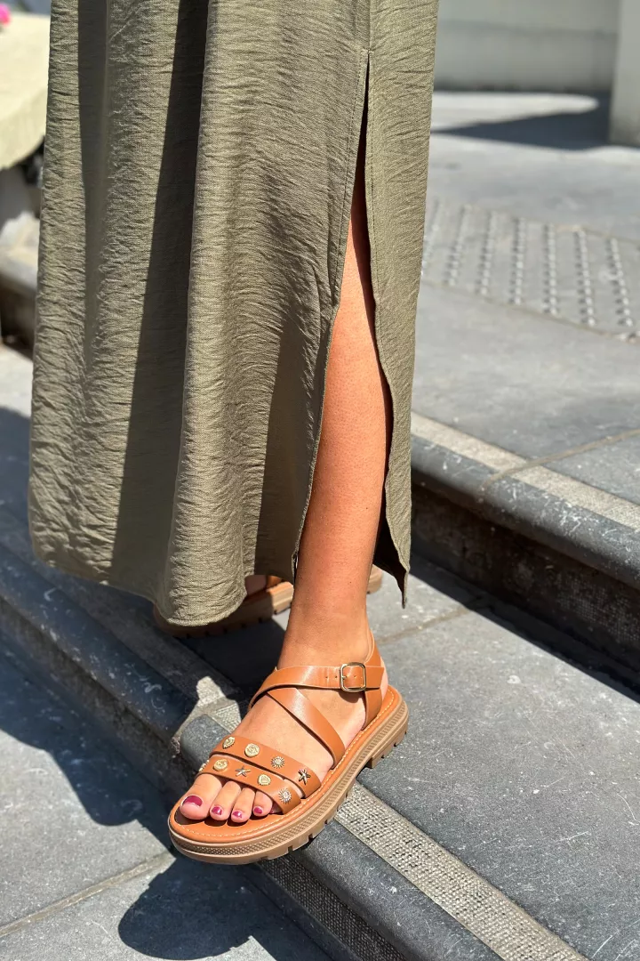 Robe longue Olympe Kaki