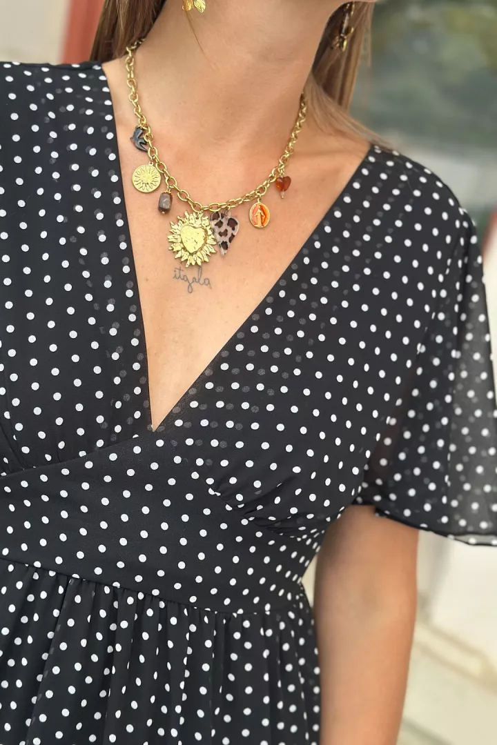 Robe courte a pois Gloria Noir