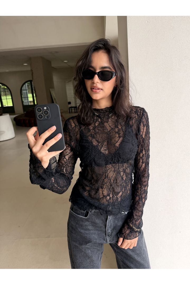 Top dentelle Alisa Noir