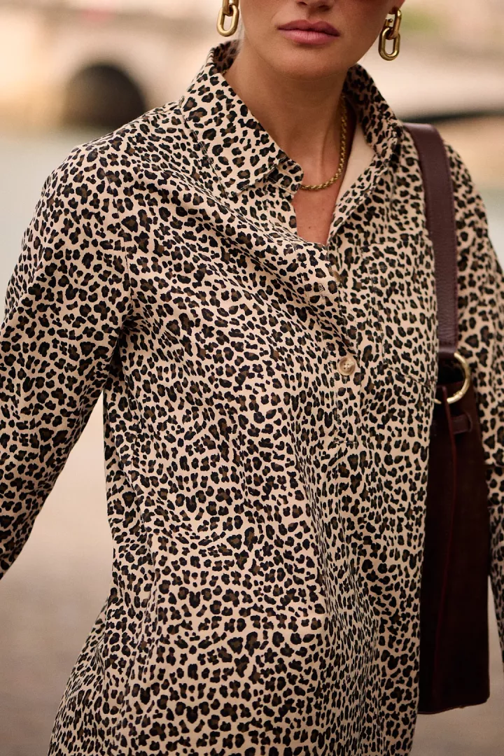 Robe courte Aurora Leopard