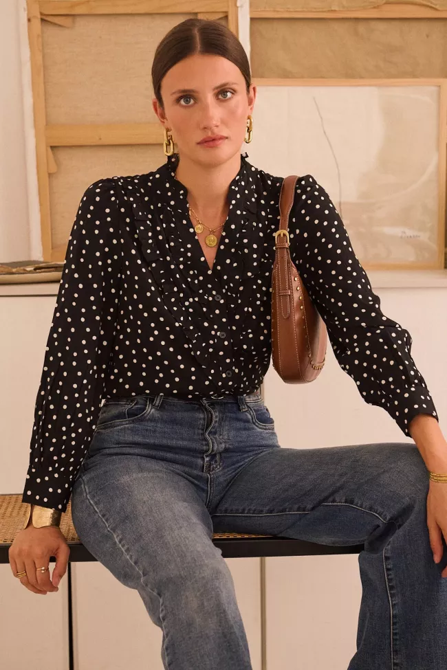 Chemise a pois Pia Noir