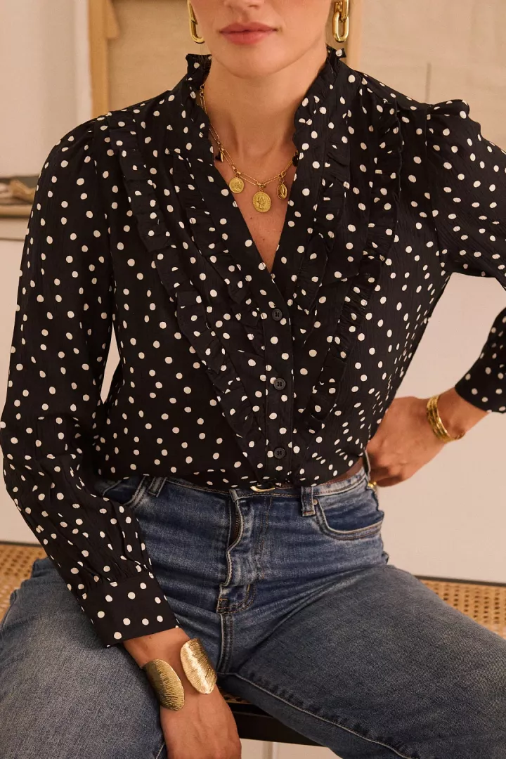 Chemise a pois Pia Noir