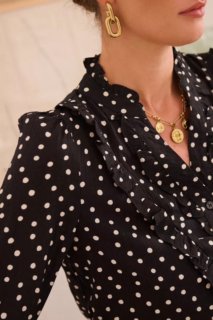 Chemise a pois Pia Noir