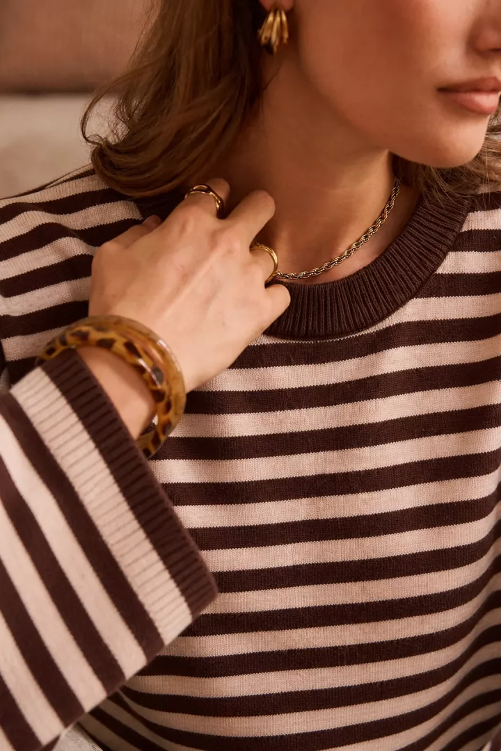 Pull raye Maho Marron