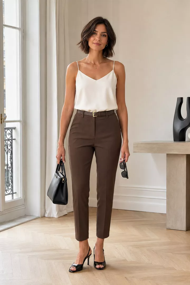 Pantalon Evania Marron