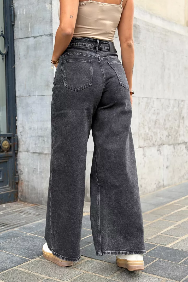 Jean large Perrine Gris fonc&eacute;