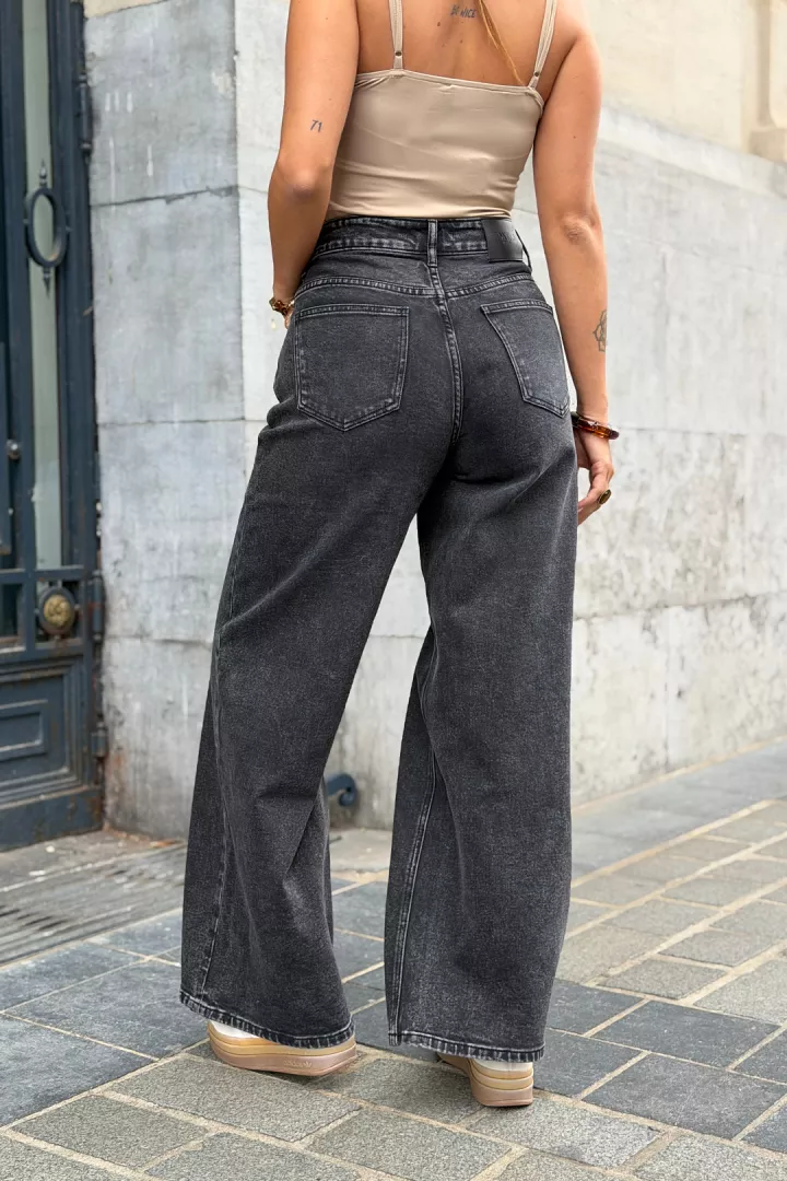 Jean large Perrine Gris fonc&eacute;