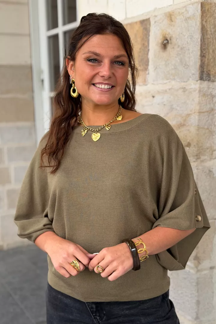 Pull sans manches Sally Kaki