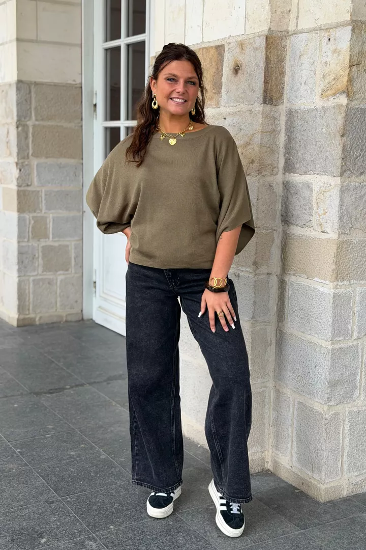 Pull sans manches Sally Kaki