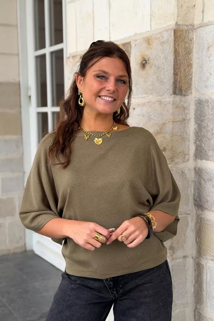 Pull sans manches Sally Kaki