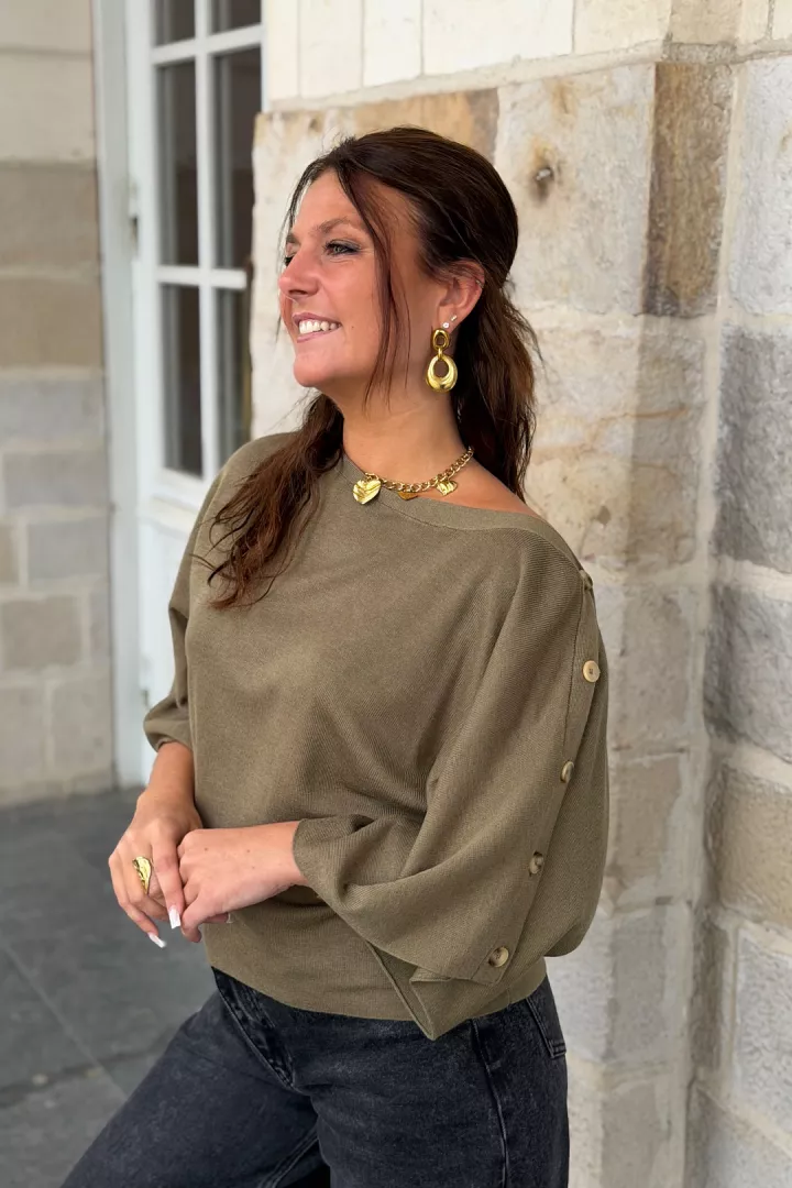 Pull sans manches Sally Kaki