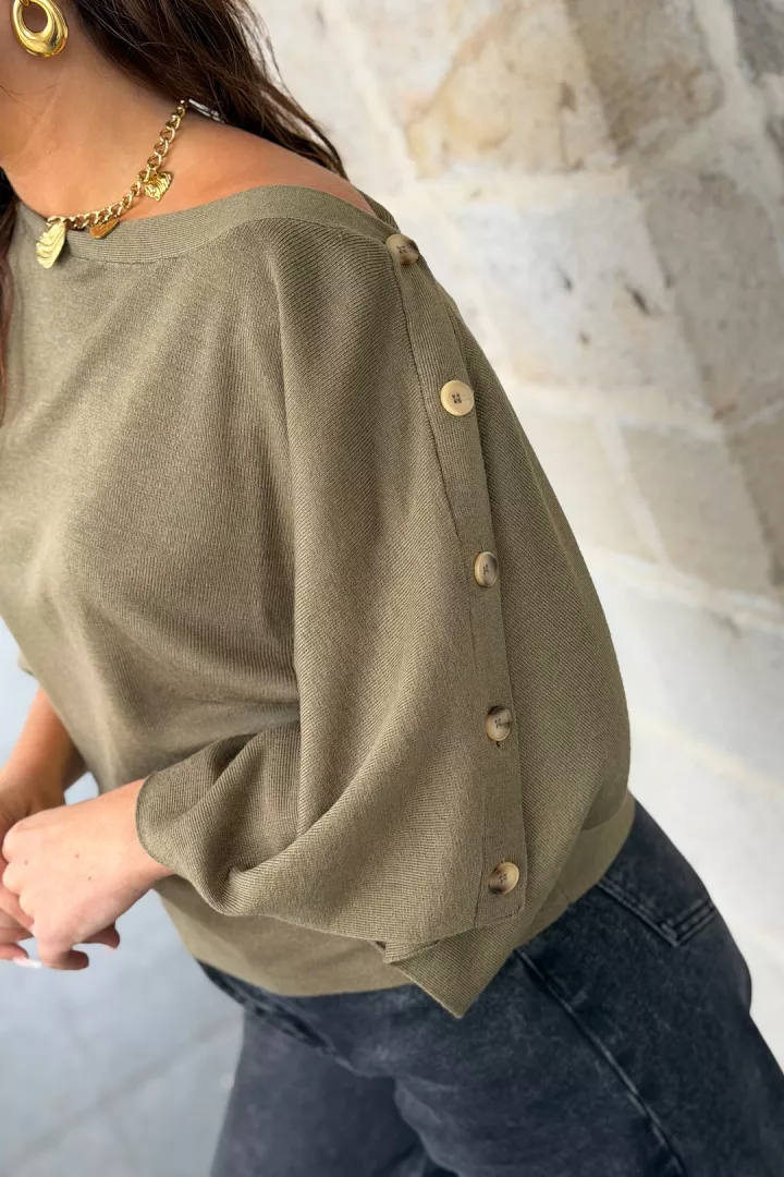 Pull sans manches Sally Kaki