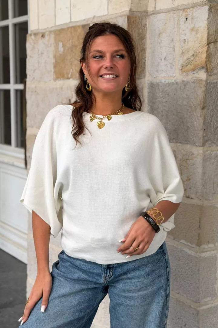 Pull sans manches Sally Ecru