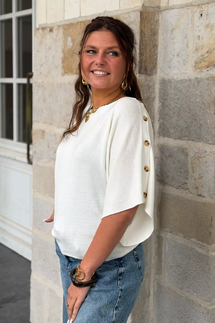 Pull sans manches Sally Ecru