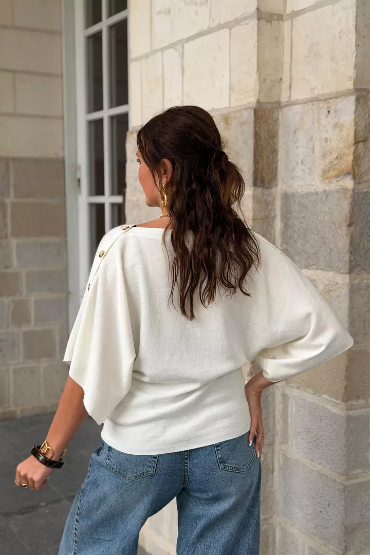 Pull sans manches Sally Ecru