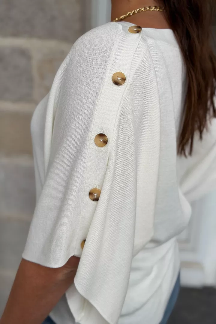 Pull sans manches Sally Ecru