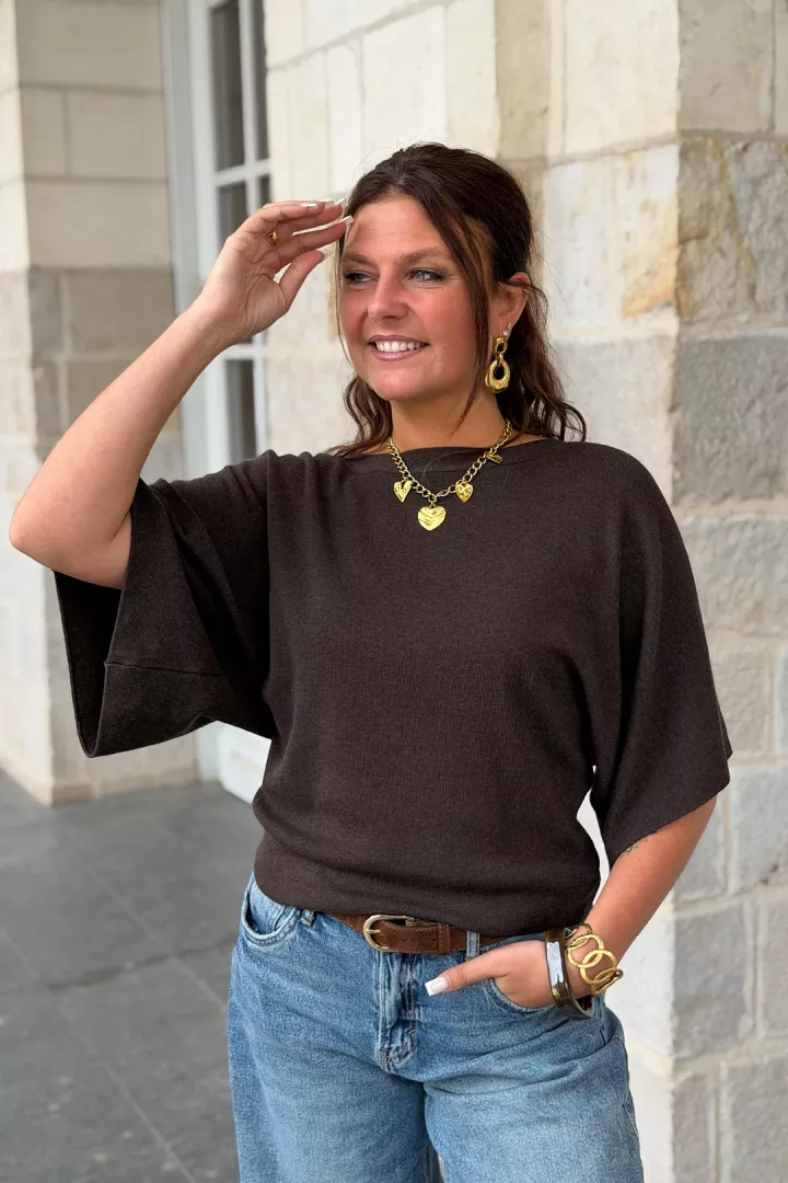 Pull sans manches Sally Chocolat