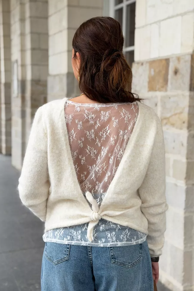 pull dentelle Ilma Beige