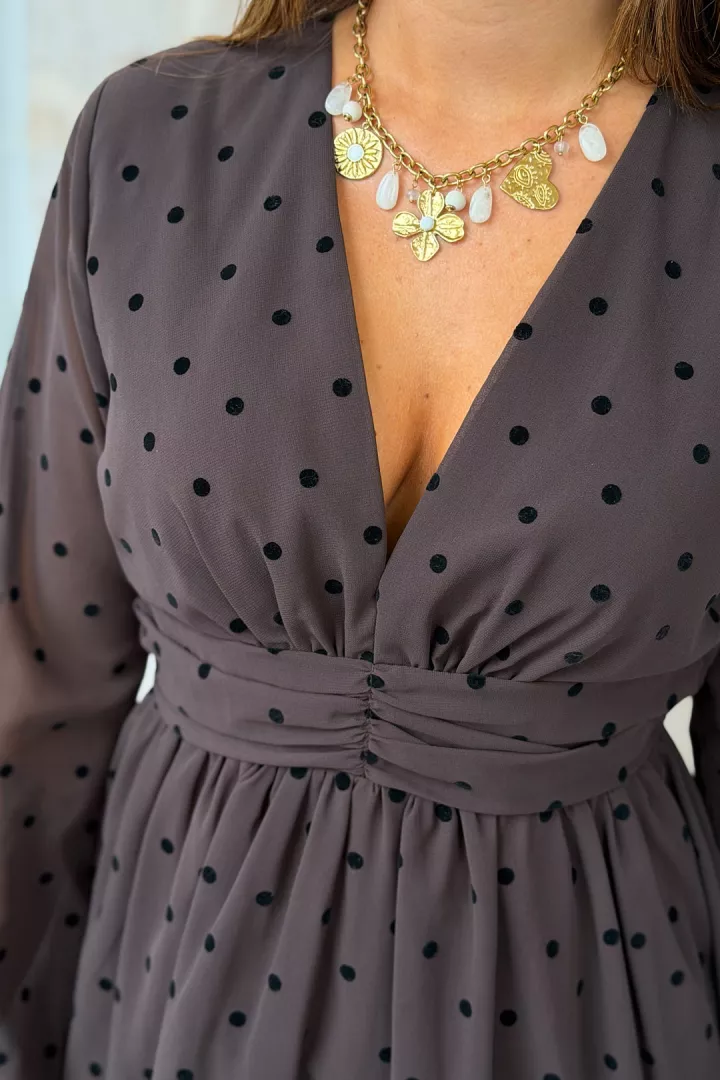 Robe courte a pois Bianca Chocolat