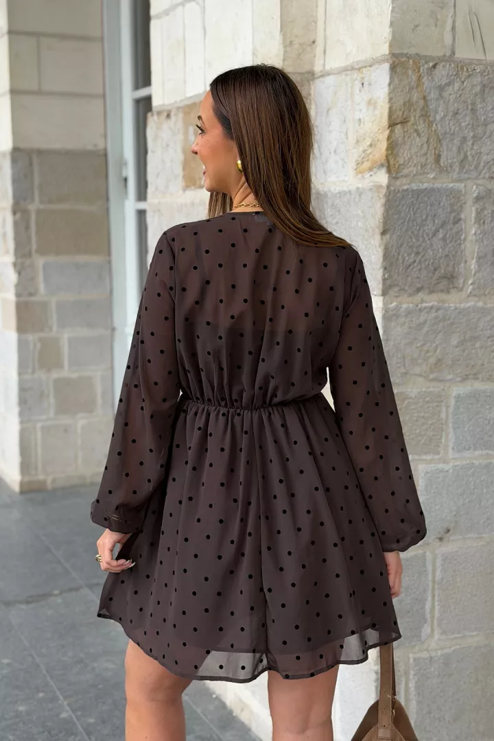 Robe courte a pois Bianca Chocolat