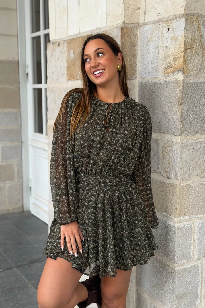 Robe courte Azur Kaki
