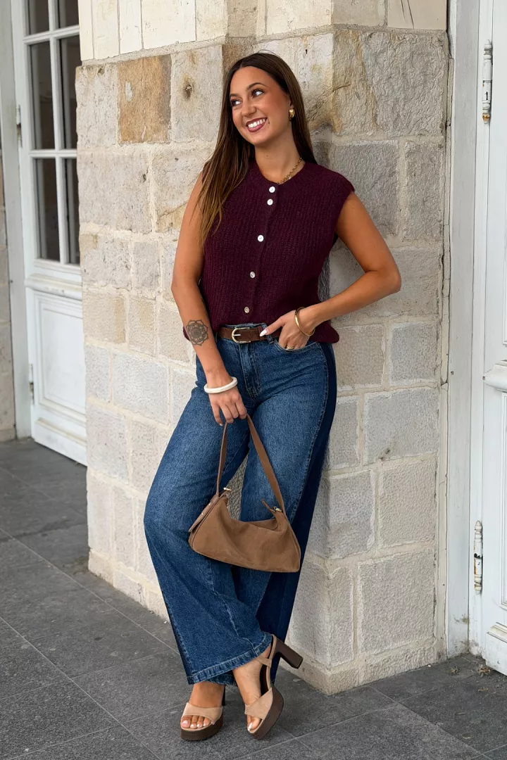 Gilet sans manches Alizia Bordeaux