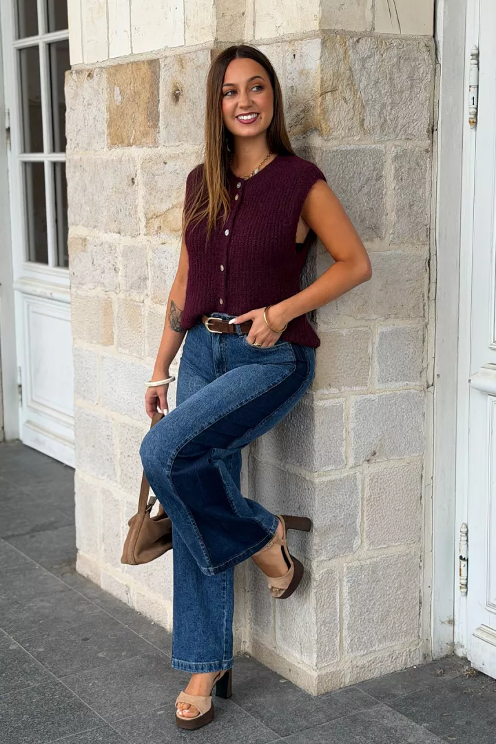 Gilet sans manches Alizia Bordeaux