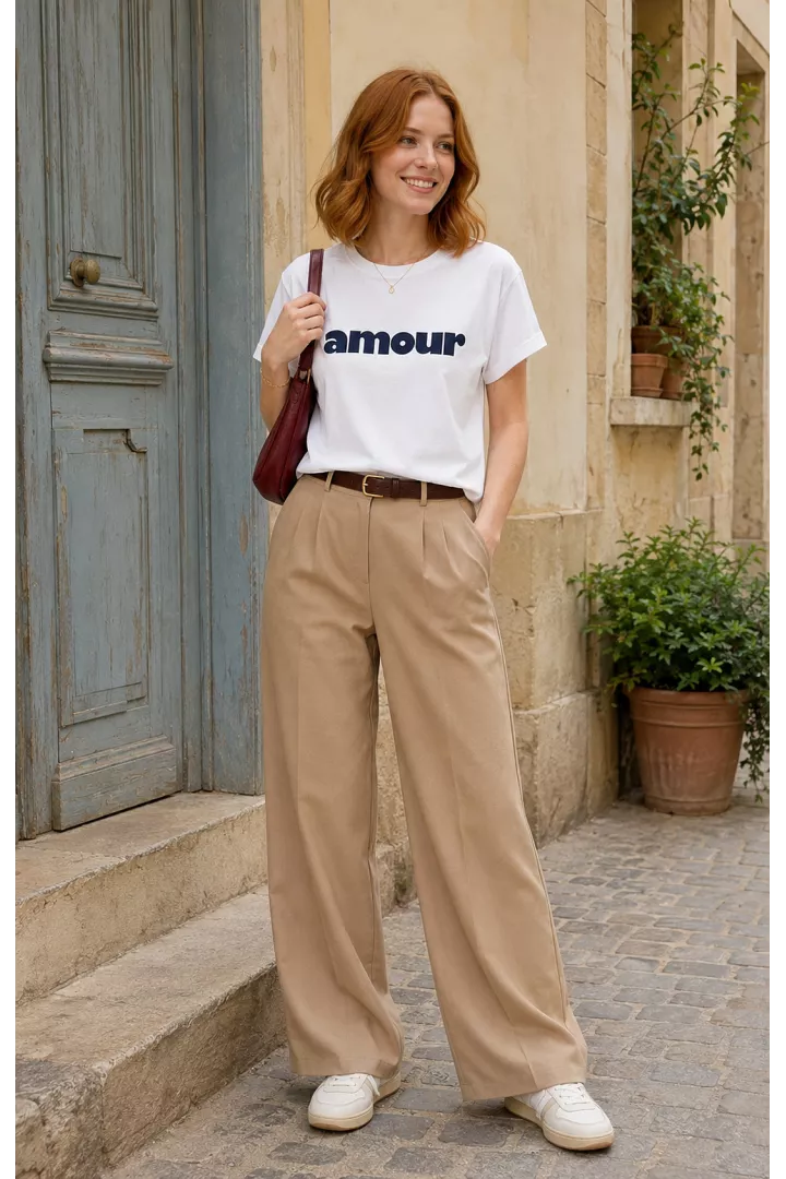 Tshirt Amour Blanc-bleu
