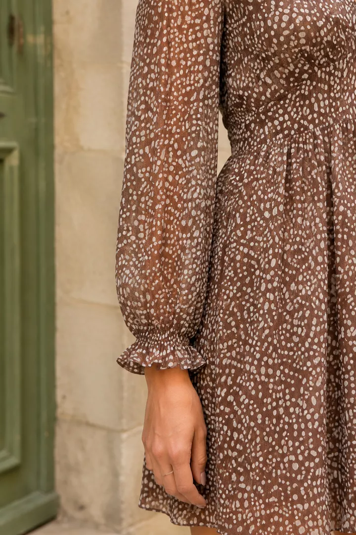 Robe courte Tessya Marron