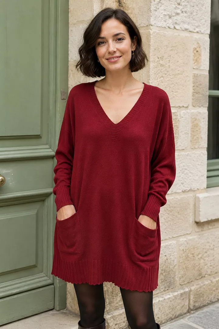 Robe Pull Mira Bordeaux