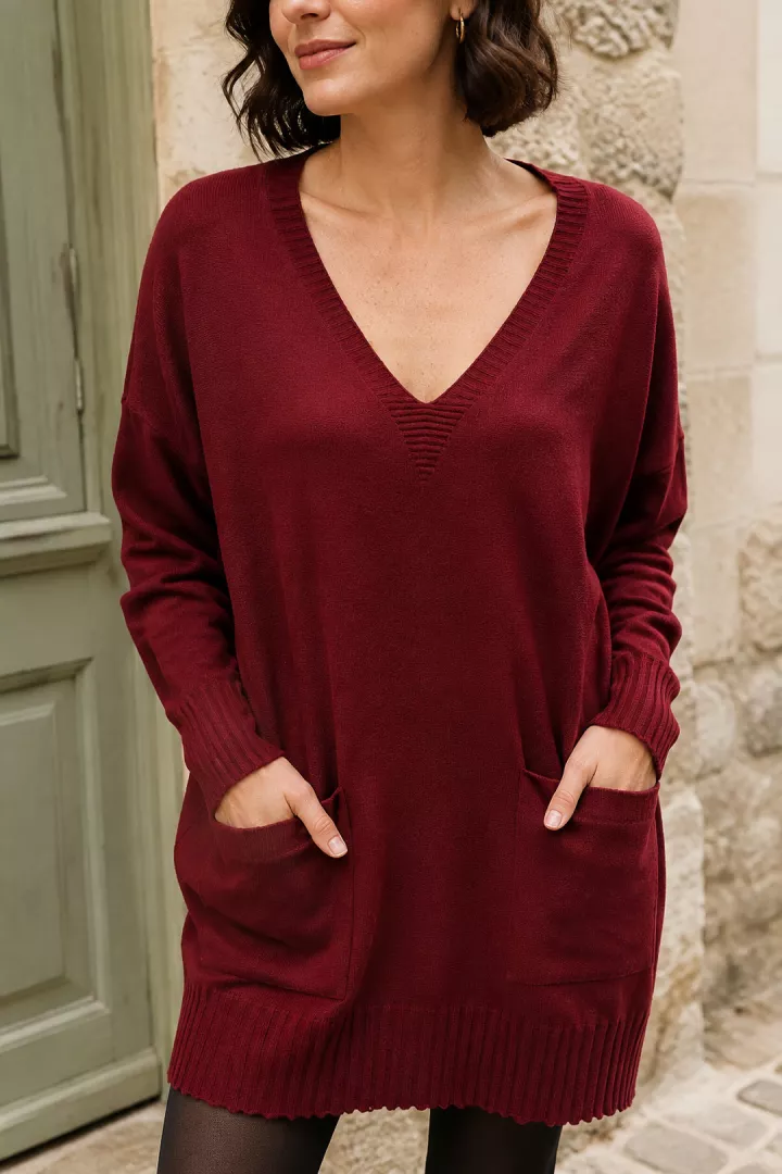 Robe Pull Mira Bordeaux