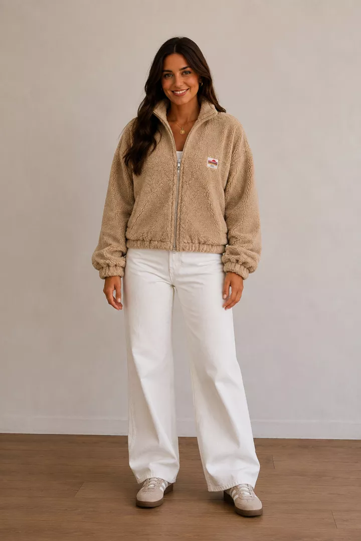 Veste courte polaire Tara Camel