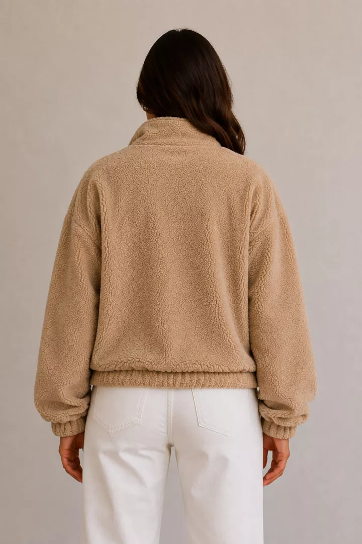 Veste courte polaire Tara Camel