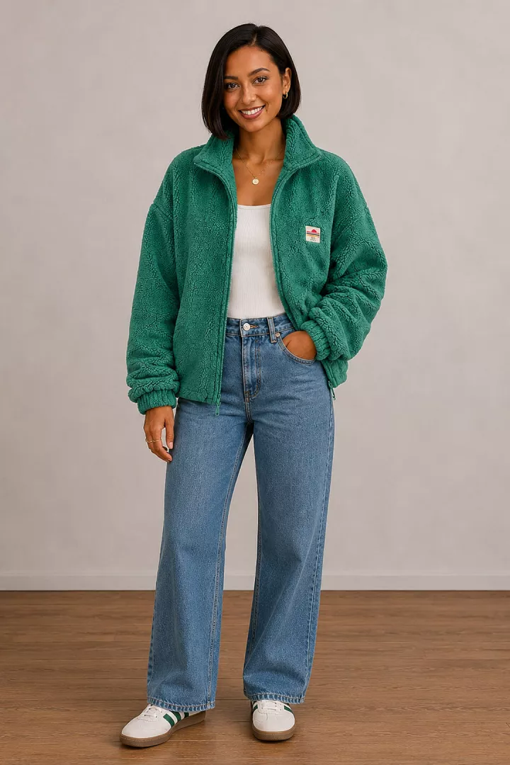 Veste courte polaire Tara vert